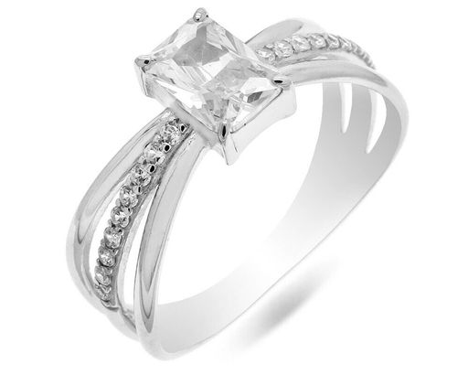 Кольцо из серебра куб.циркон., ЗК1101367
