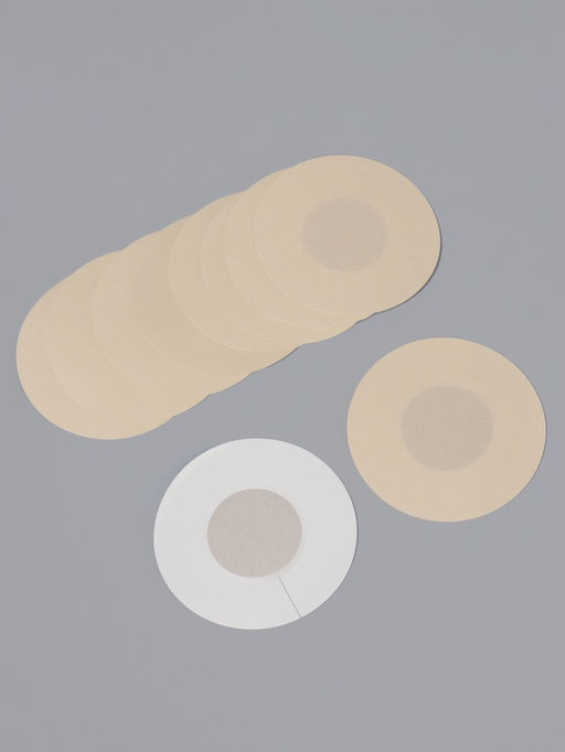 Цена за 4 шт. Стикини на грудь «Круг», набор - 5 пар, на клеевой основе, 6×6 см, бежевая