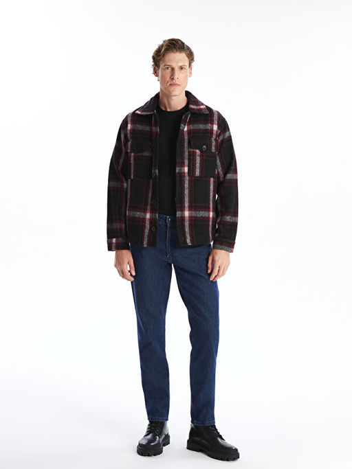 Regular Fit Uzun Kollu Ekose Erkek G?mlek Ceket