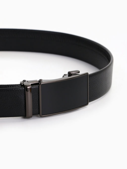 Ремень мужской длинный 130 см, регулируемая длина, ширина 3.5 см, пряжка автомат, чёрный