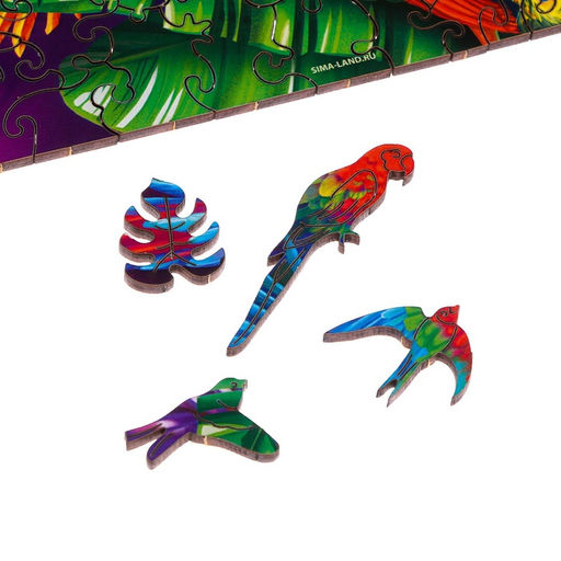 Пазл деревянный фигурный Тропическая сказка, сложный - Puzzle фото 14