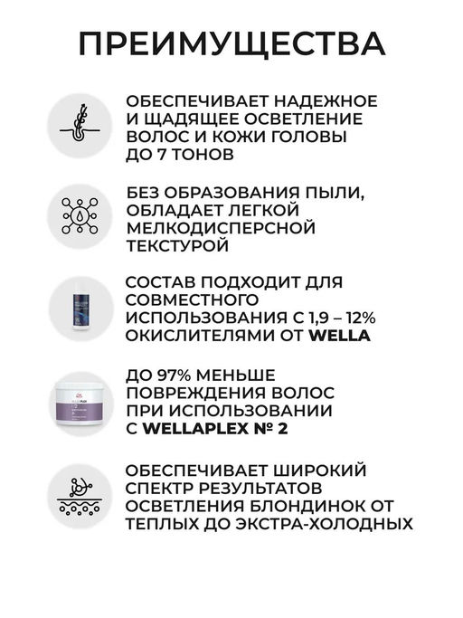 Обесцвечивающая пудра Blondor Plex без образования пыли 400 гр, Wella Professionals  фото 3
