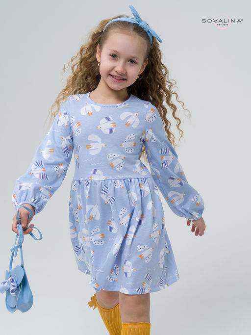 Платье Моана чайки на голубом ВБ - Sovalina фото 7
