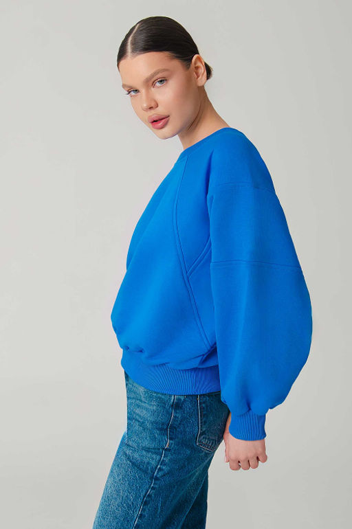 Арт. 15110/4 Свитшот женский укороченный one size (42-50) Цвет:Голубой - Калинка фото 5