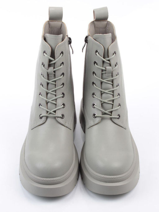 04-PAS70-3Z GRAY/GREEN Ботинки зимние женские (натуральная кожа, 100% шерсть)