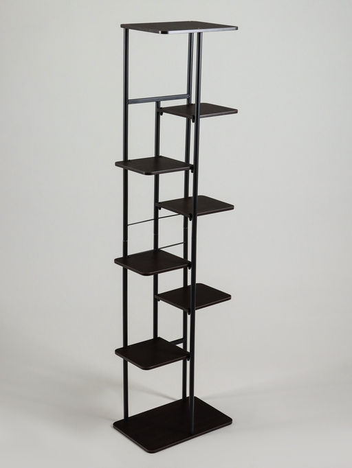 Подставка для цветов Greengo, 8 полок, 36×23×136 см, напольная, каркас металл, полки МДФ, чёрная