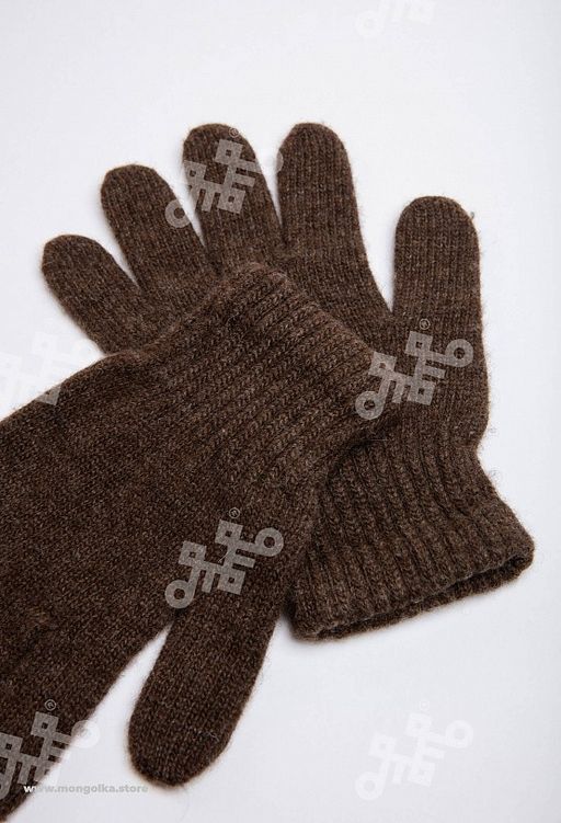 Перчатки взрослые из 100% монгольской шерсти (арт. 04186) - Mongolka фото 4