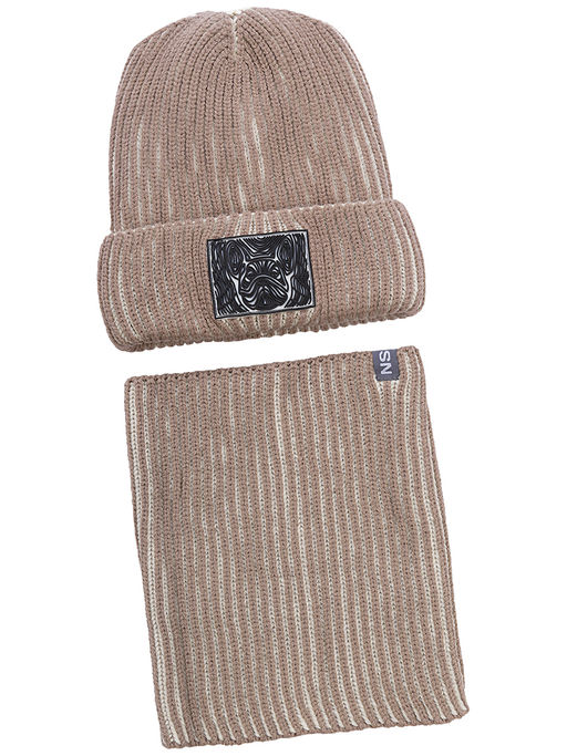 Комплект (шапка и снуд) 12з16624 джинс/черный - Nikastyle фото 7