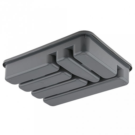 Лоток для столовых приборов пластмассовый 39х31х7см, темно-серый (Россия)