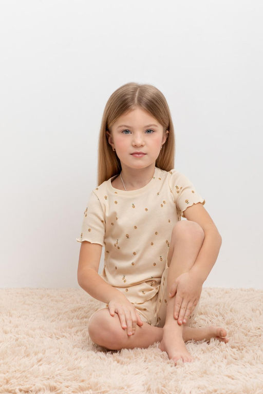 Crockid _ К 1632-1/крем брюле,лимончики смайлики пижама дет