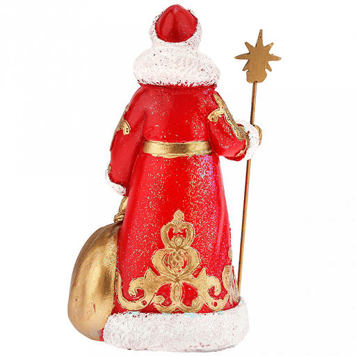 Скульптура-фигура для сада из полистоуна "Дед мороз с мешком маленький новый" h26см (Россия)