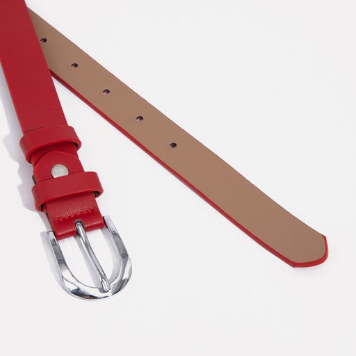 Ремень женский, ширина 2,5 см, винт, пряжка метал, цвет красный - Simaland фото 2