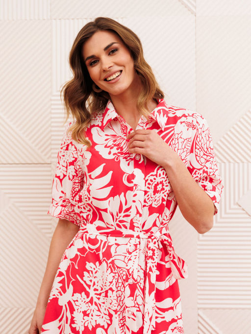 Платье Gizart 5126/2 коралл цветы  фото 4