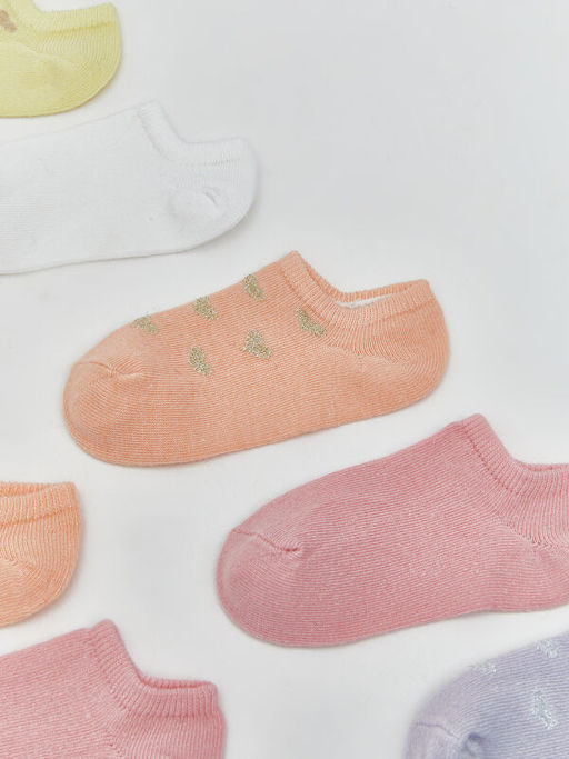 Bask?l? K?z Bebek Patik ?orap 10lu