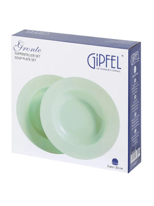 52226 GIPFEL Набор тарелок суповых GRONTE 22 см (2шт.). Материал: керамика. Цвет: светло-зеленый.