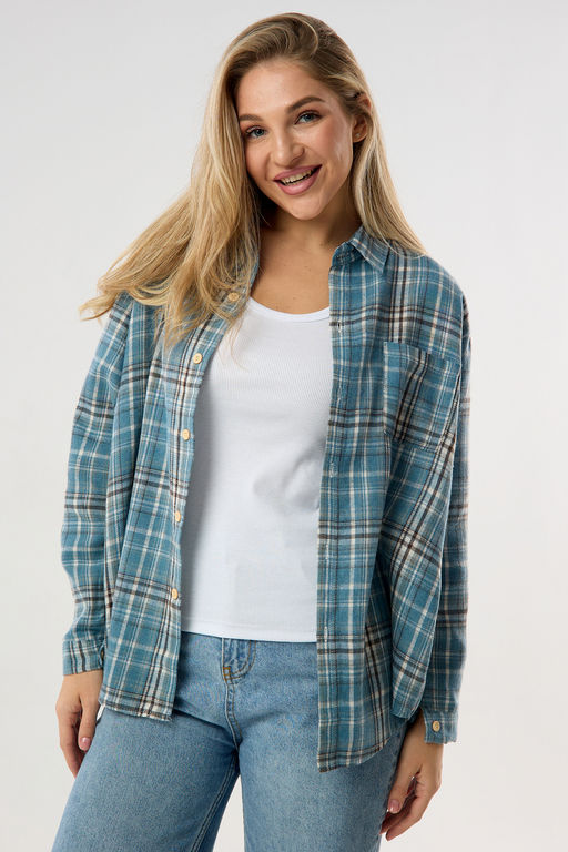 Рубашка женская в клетку