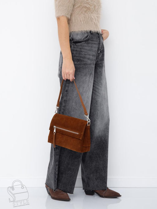 Сумка женская кожаная 8273-2PEF brown Polina&Eiterou