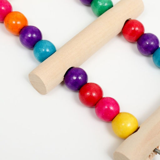 Игрушка для птиц Лесенка с бусинами, 28 см, микс цветов - Пижон фото 3