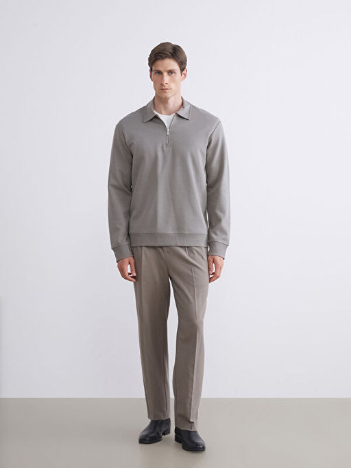 Polo Yaka Erkek Sweatshirt