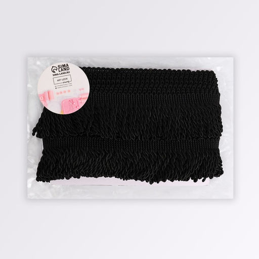 Тесьма декоративная «Бахрома», 55 мм, 10±0.5 м, чёрная