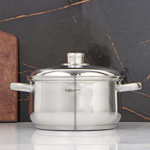 Кастрюля Катунь «Гретта», 3.4 л, d=20 см, капсульное дно, индукция, нержавеющая сталь, AISI - 201