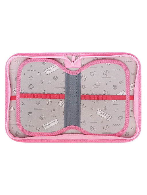 Пенал школьный, 3 секции, 14×21×4 см «Фламинго»