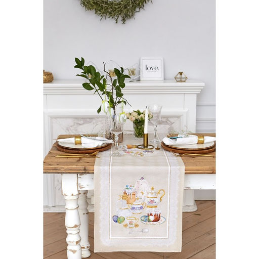 Дорожка на стол Пасхальные куличи 40*146 см, 100% хл, саржа 190 гр/м2 - Этель фото 14