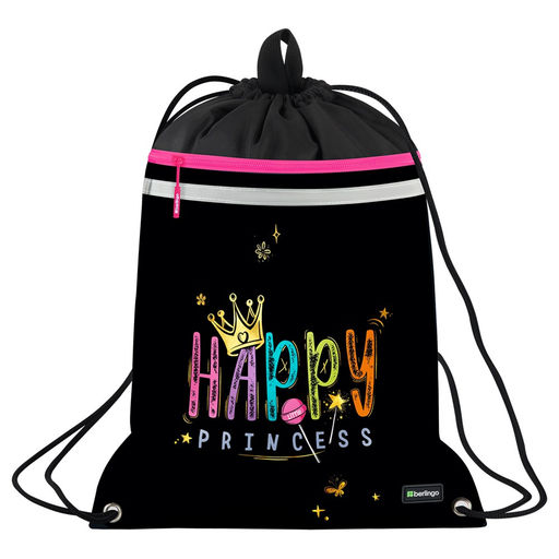 Сумка для обуви с карманом на молнии Berlingo "Candy Princess" 46*36см (SB-EXPL-1105) светоотражающая лента