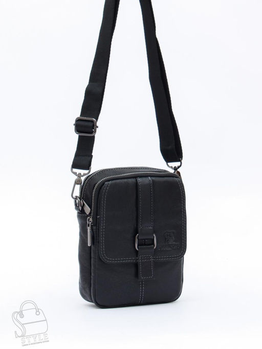 Сумка мужская кожаная 8612S black Fuzhiniao