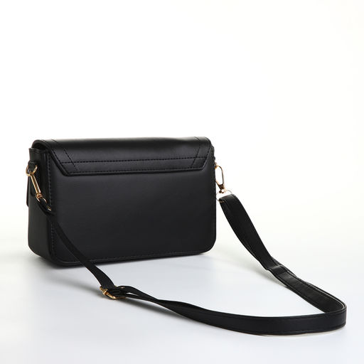 Сумка женская мессенджер на магните, 20×7×12 см, чёрная