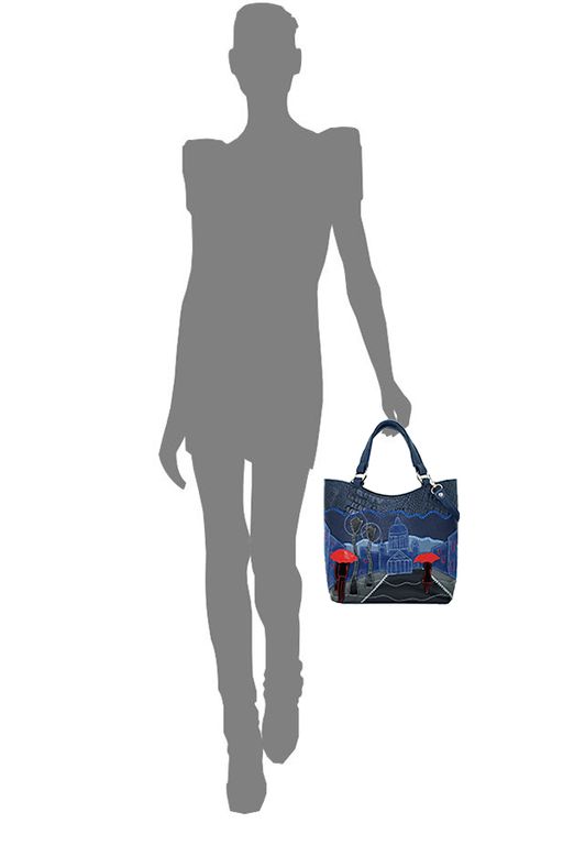 Сумка с аппликацией ДС-189-71 синий - Protege фото 3