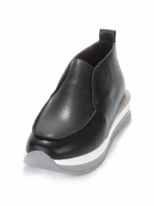 01-5576-1 BLACK Ботинки демисезонные женские (натуральная кожа, байка)