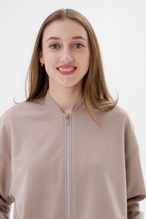 Бомбер из коттон фита какао - Амадэль фото 12