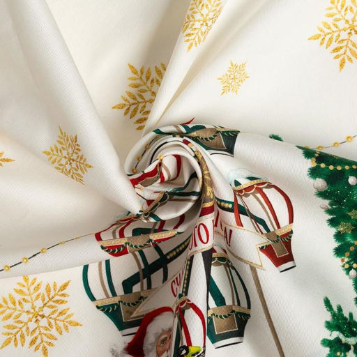 Скатерть новогодняя Этель Новогодняя ярмарка d=220 +/- 3см с ГМВО, 100% хлопок, саржа 190 гр/м2  фото 8