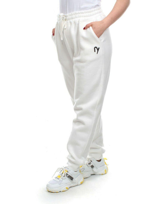 M051 WHITE Брюки спортивные женские на флисе (100% хлопок) 7986 - Fashion фото 3