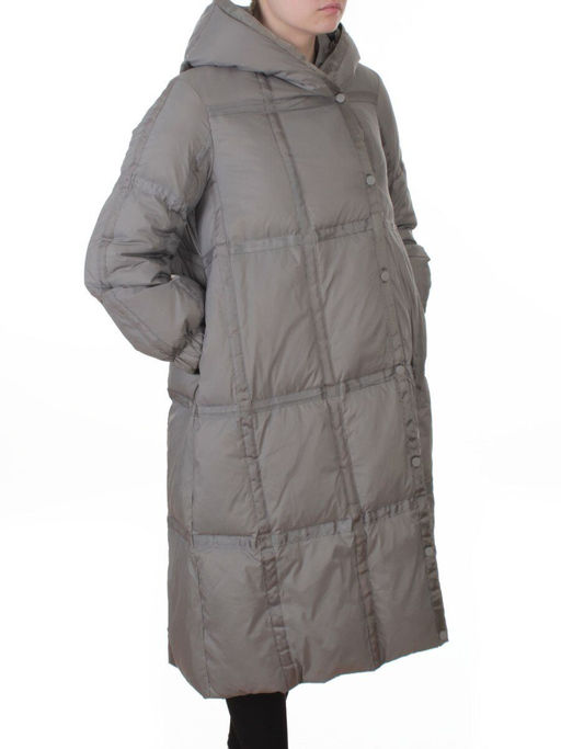 3065 GRAY Пальто пуховое зимнее женское (утиный пух)