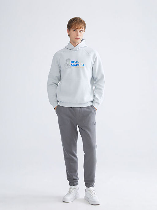 Uzun Kollu Real Madrid Bask?l? Erkek Hoodie