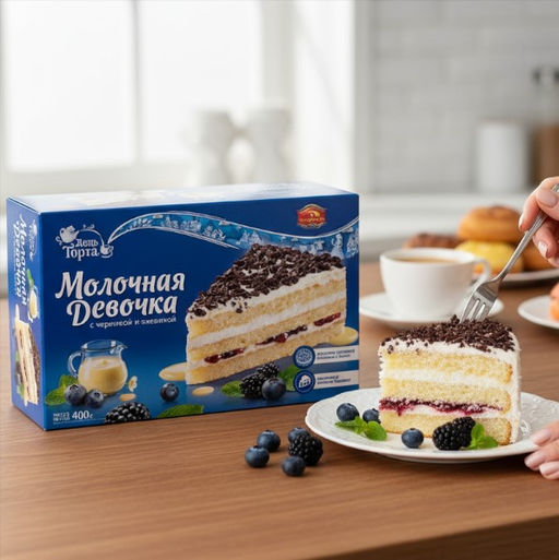 Ч Торт Молочная девочка с черник и ежевик 400г