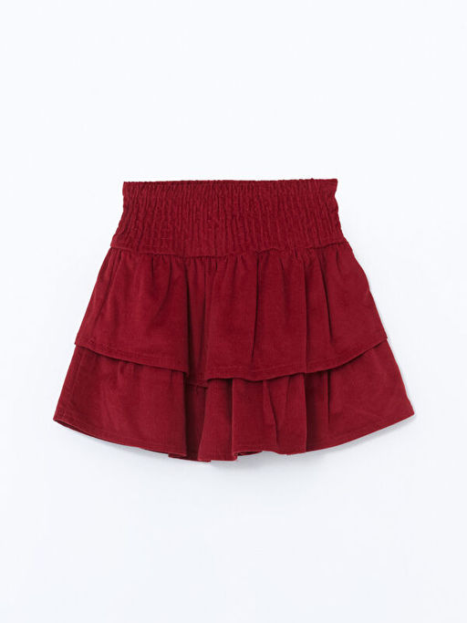 Beli Lastikli Pileli K?z ?ocuk Etek