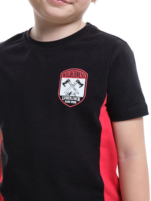 Футболка для мальчика с коротким рукавом UD 6960 черный/красный - Mini maxi фото 2