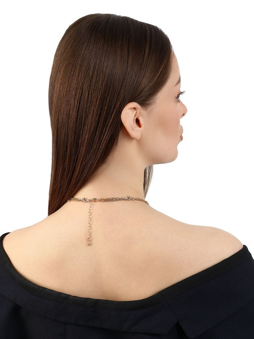 Кулон «Цепь» два сердца и круг, цвет золото