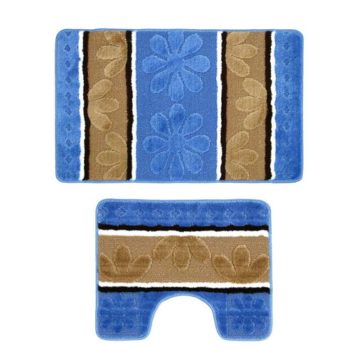 Набор ковриков 2 шт для ванной и туалета, полиэстер, 50*80+50*40 см, арт. 466-251