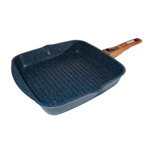 Сковорода-гриль квадр. 28*28 см Гранит со съемной ручкой АП "Premium" (blue) арт. 068903 /МЕЧТА/