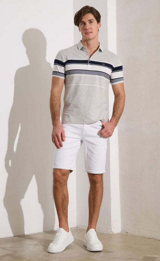 Футболка-поло F411-07-5174 grey melange - Fine joyce фото 3