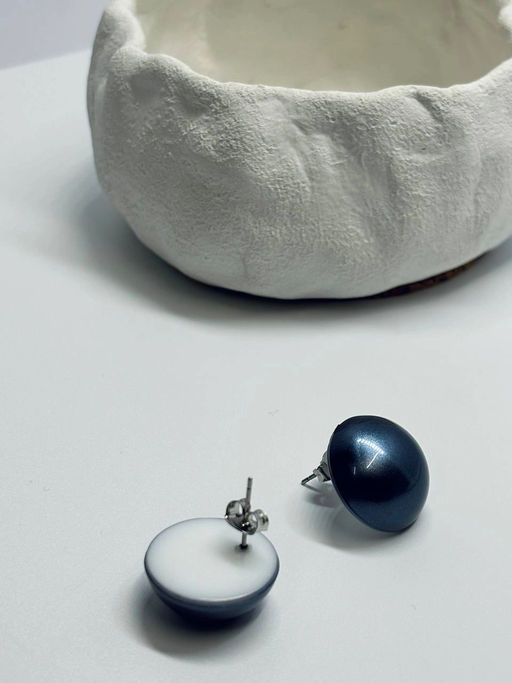 Серьги Пуговки (гвоздики) PW0099 сирень-глянец - Mini maxi фото 9