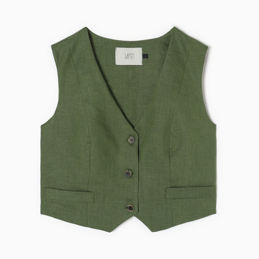 Жилет женский MIST Linen, размер 46, зелёный