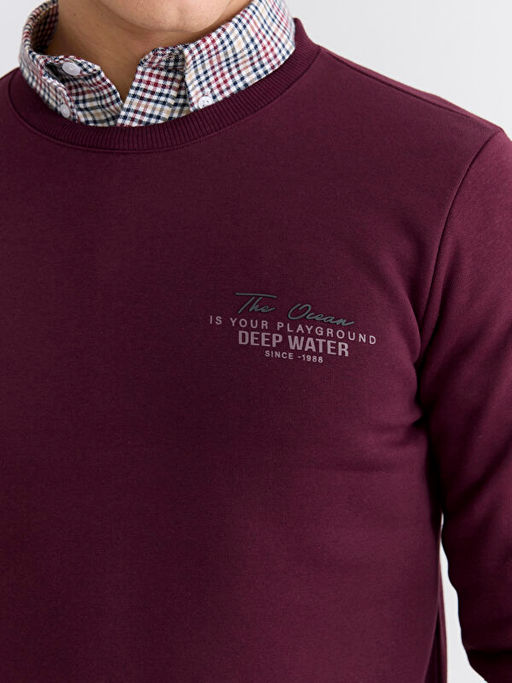 Bisiklet Yaka Erkek Kal?n Sweatshirt