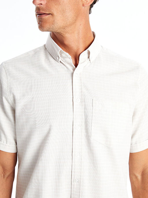 Regular Fit K?sa Kollu Ekose Erkek G?mlek