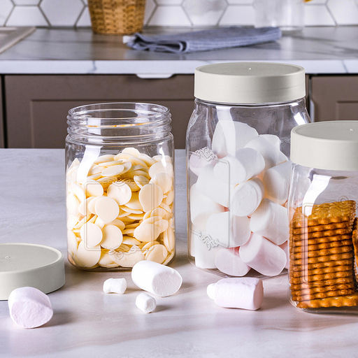 Банка для сыпучих продуктов пластмассовая "Lentils" 0,75л, 9,3х9,3х13см, светло-бежевый (Россия)