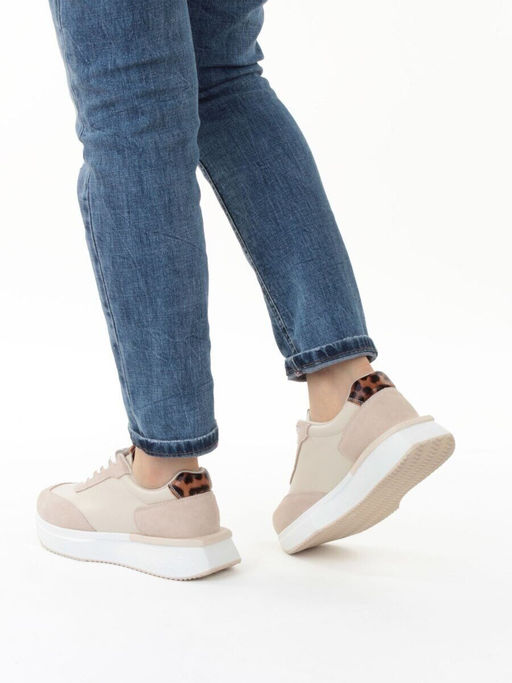 03-YG497-2 BEIGE Кроссовки женские (натуральная кожа)